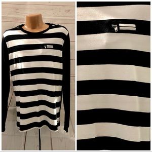 Hurley Black & White Stripe Long Sleeve Shirt Men’s Medium | Great Condition